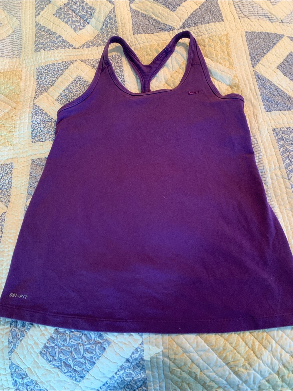 Nike Size L Purple Dri-FIT Racerback Tank - Women's Athletic Top